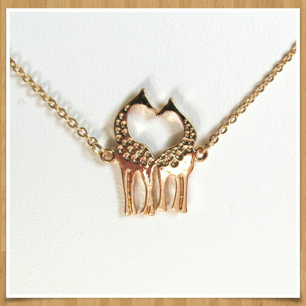 Giraffes In Love Necklace New